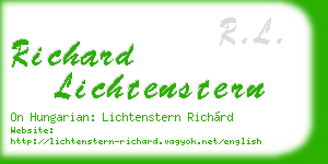 richard lichtenstern business card