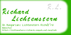 richard lichtenstern business card